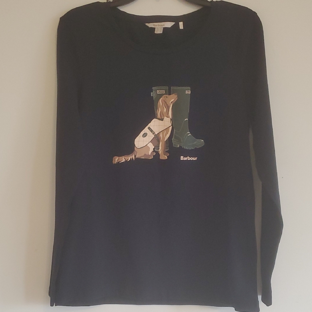 BARBOUR HEDLEY LONG SLEEVE COTTON GRAPHIC T-SHIRT ; SZ:8 - Picture 6 of 9